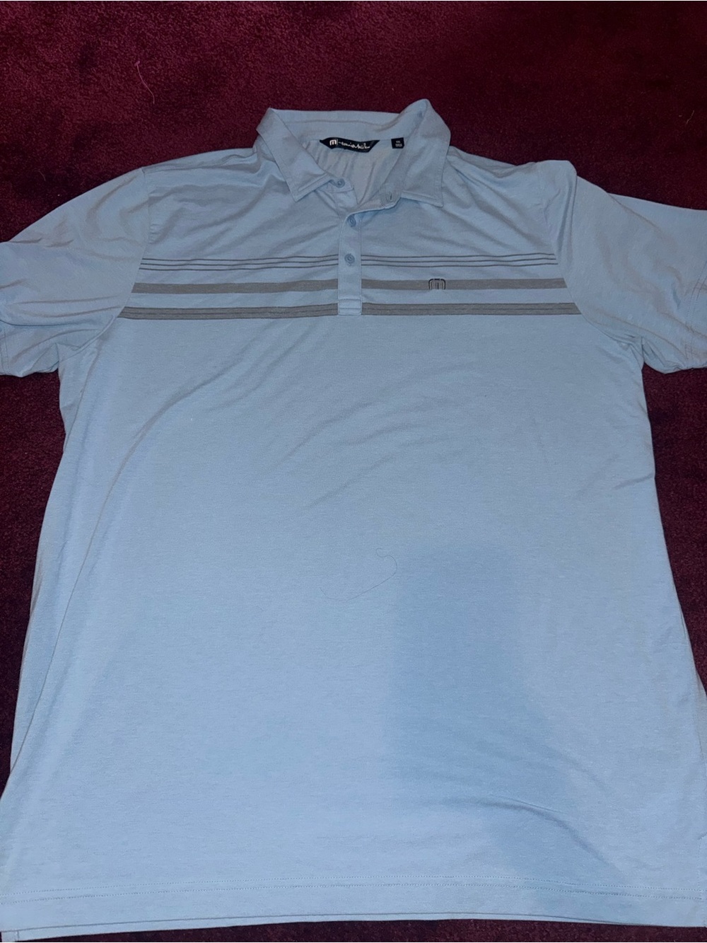Travis Matthew lightweight polo blue stripe xxl men’s shirt top collar